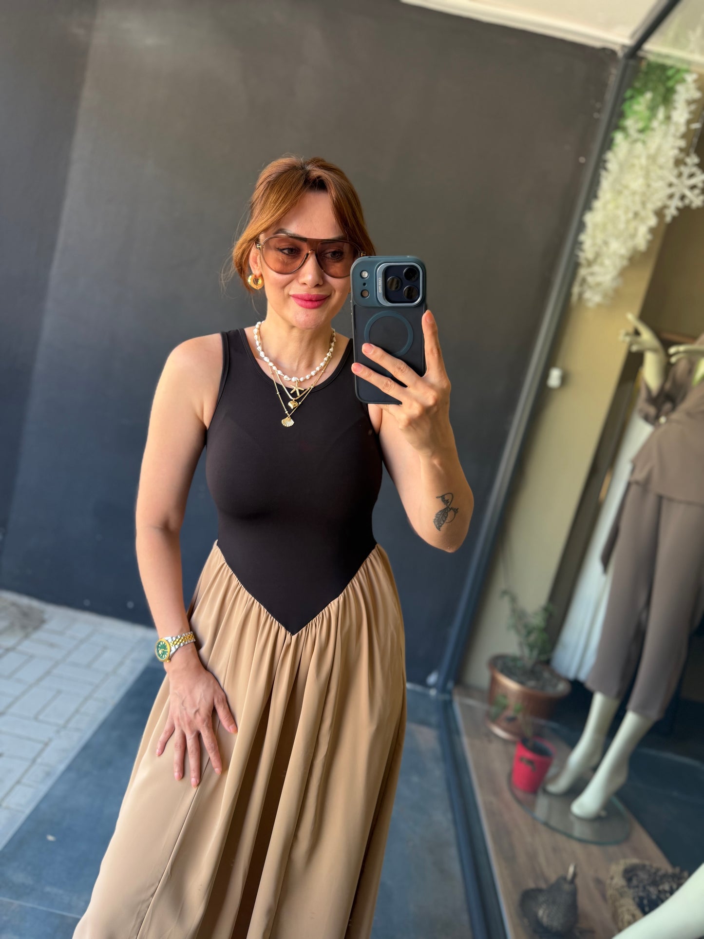 Poplin Toprak Elbise