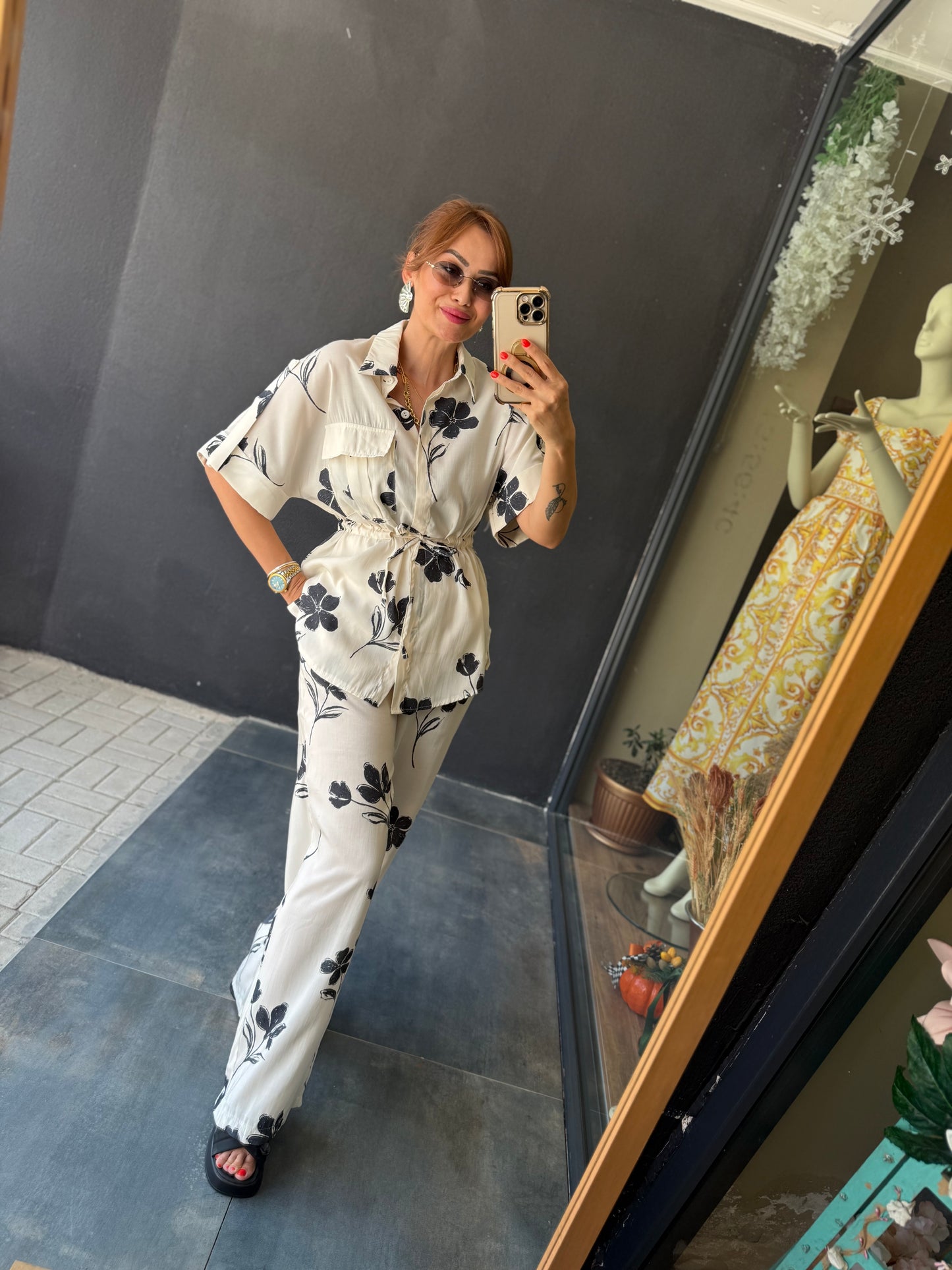 Ateks Pamuklu Gömlek & Pantolon Takım