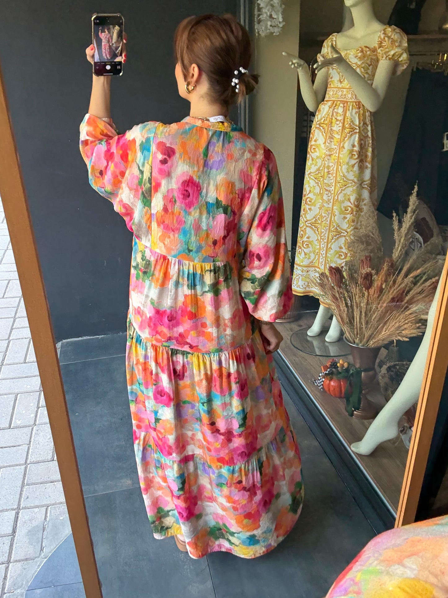 Naryn Renkli Tensel Elbise