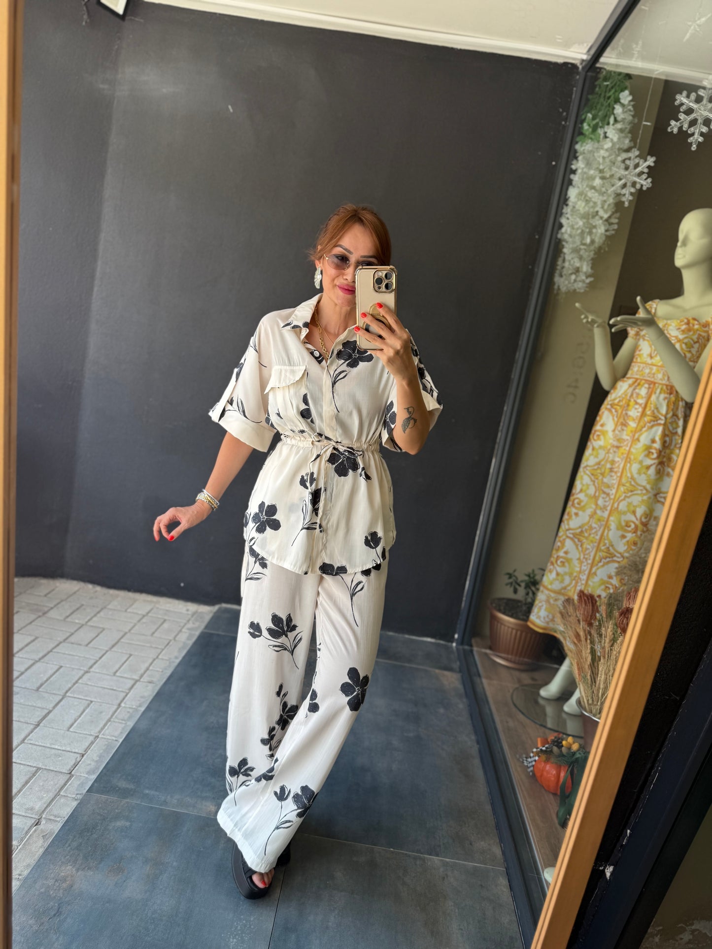 Ateks Pamuklu Gömlek & Pantolon Takım