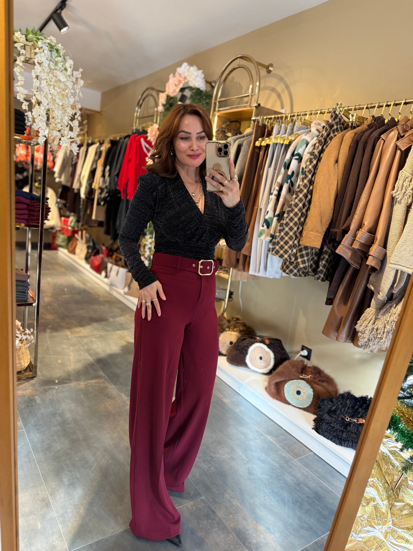 Moremos Bordo Kemerli Pantolon