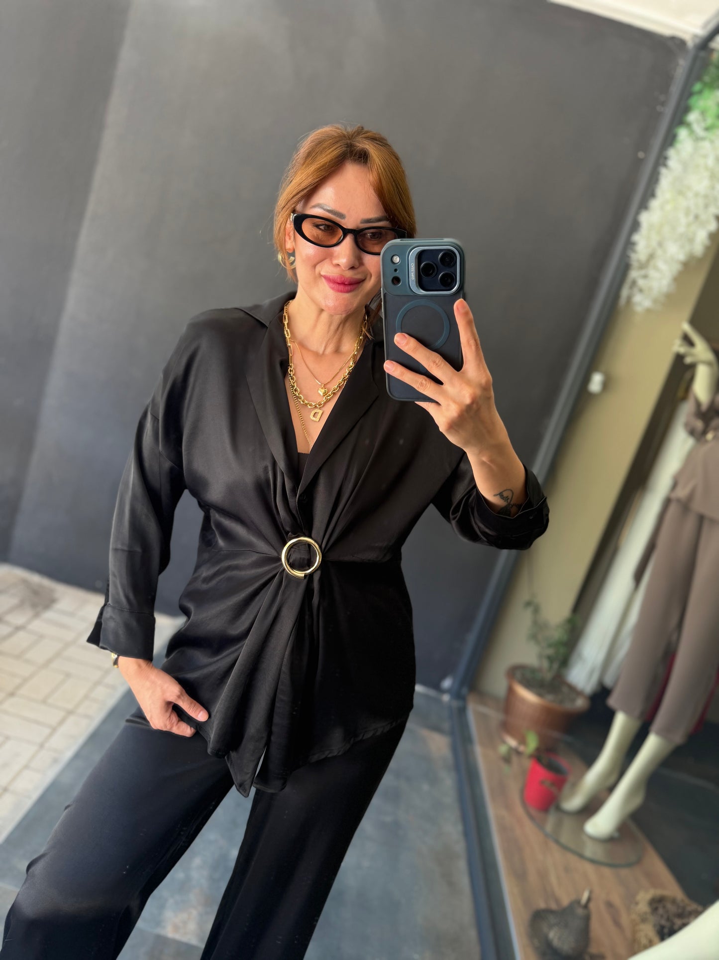 Siyah Saten Premium Takım