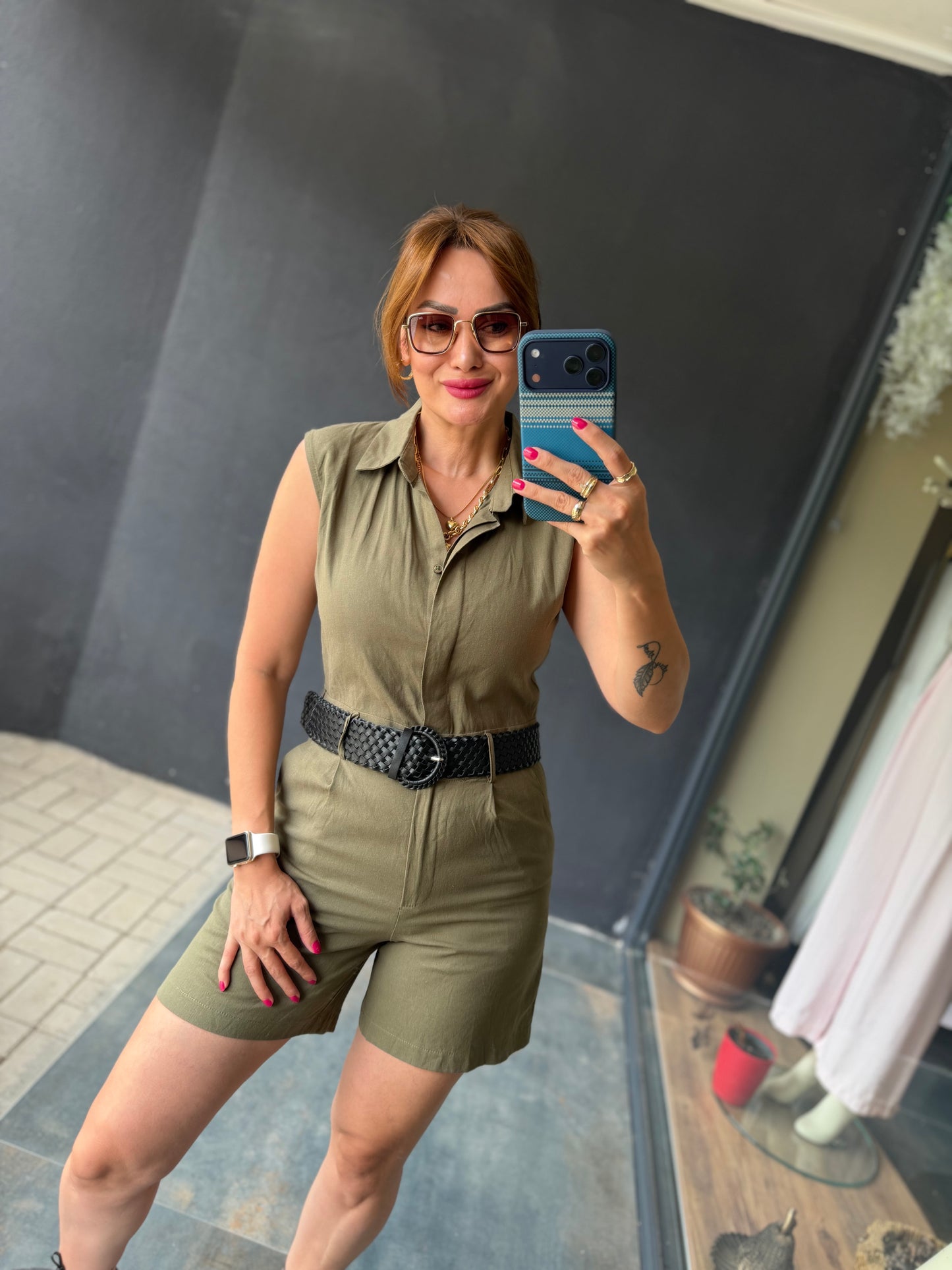 Haki Keten Blush Tulum