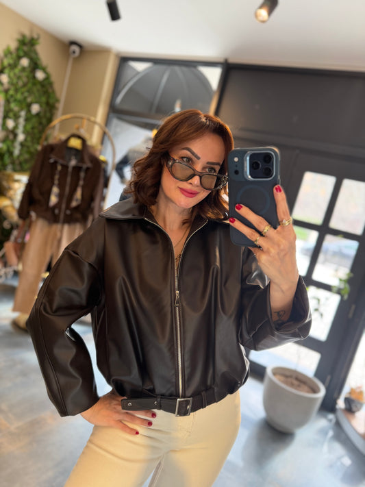 Lenna Kahve Bf Deri Ceket