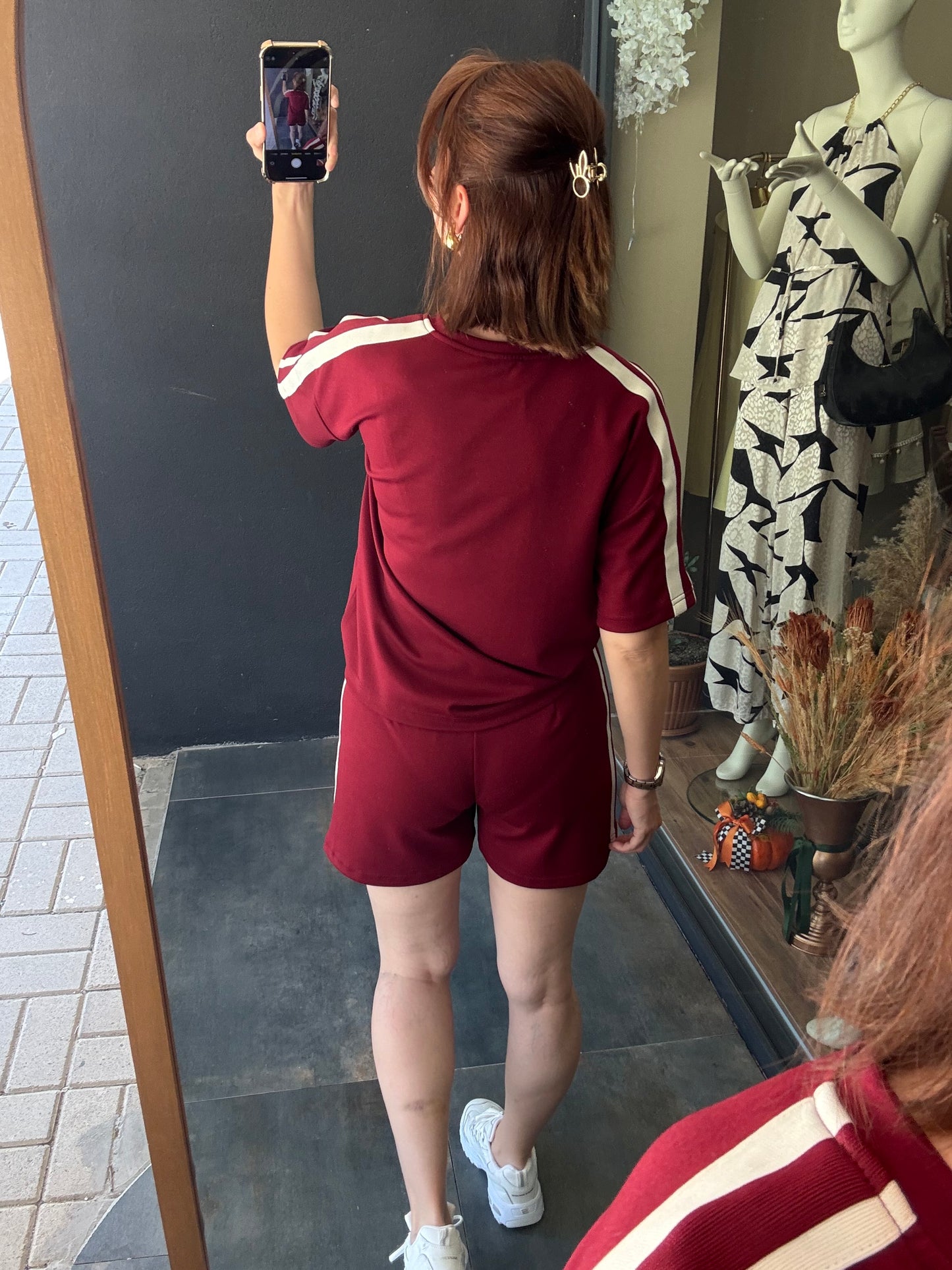 Ophira Bordo Etek&Şort Takım