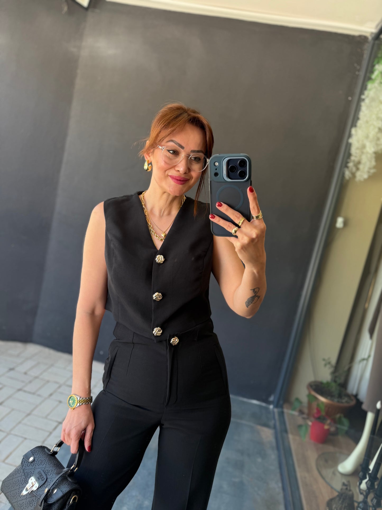 Magra Siyah Yelek & Pantolon Takım