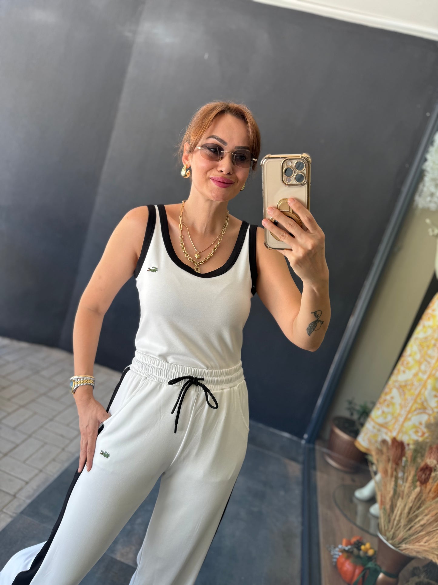 Laxet Beyaz Modal Eşofman Takımı