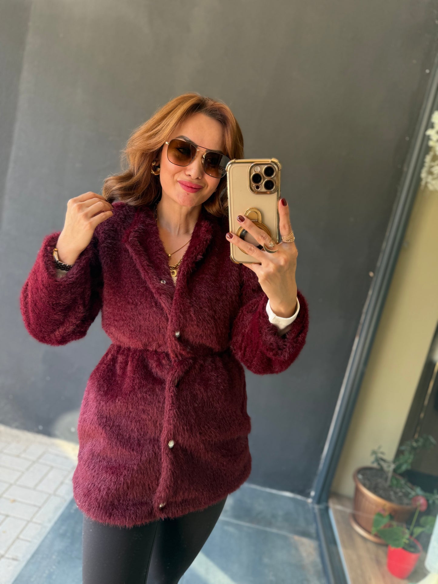 Paris Bordo Premium Kürk