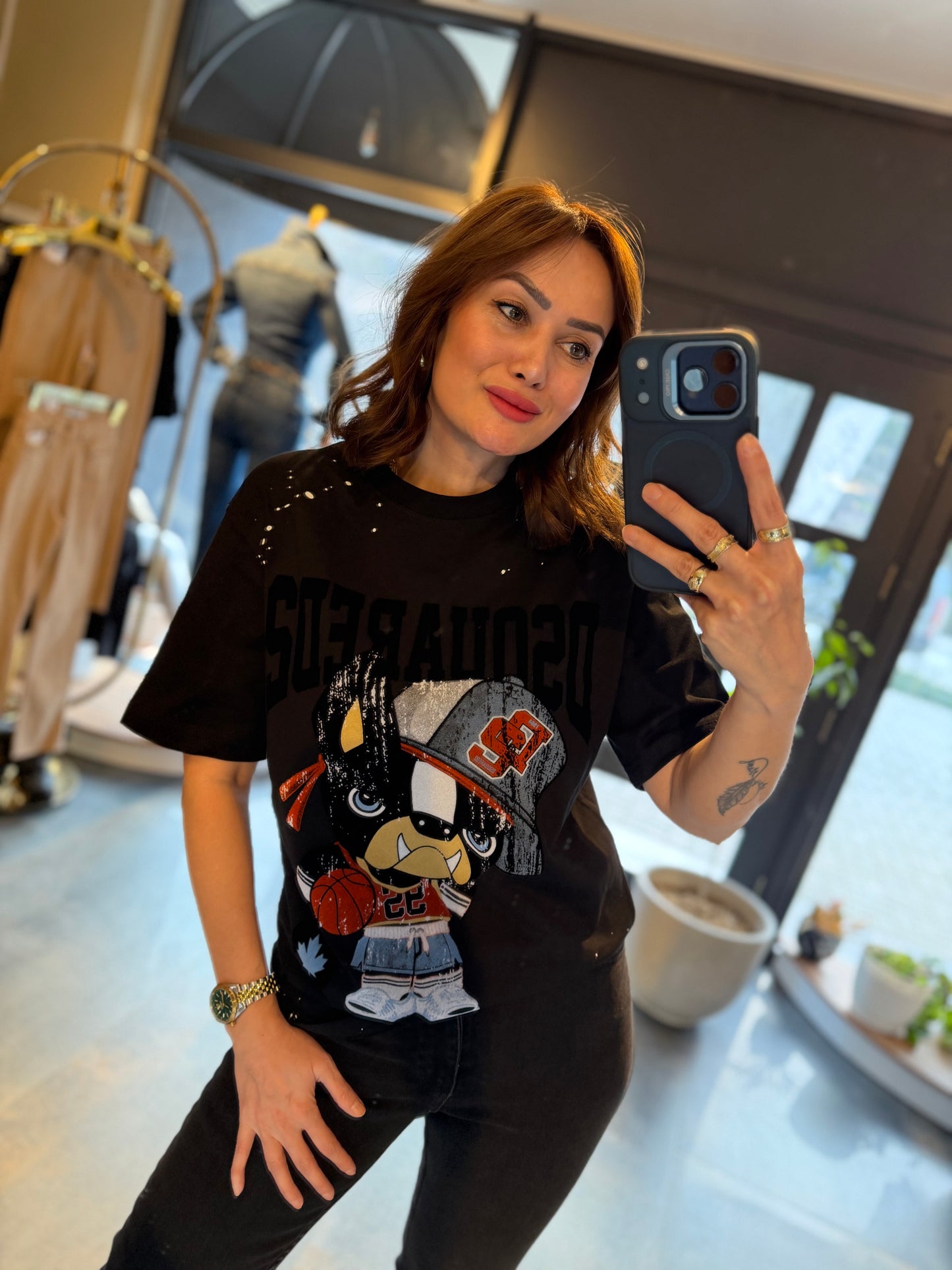 Ayhans Siyah Unisex Pamuk T- Shirt