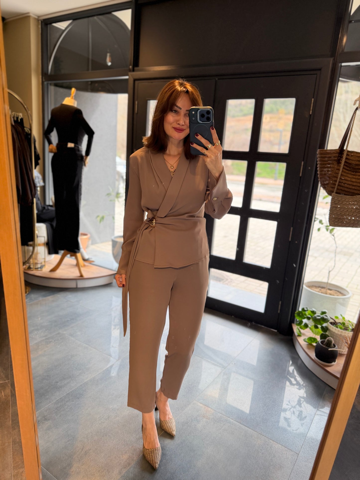 Gerarde Kemer Broşlu Yağ Yeşili Takım