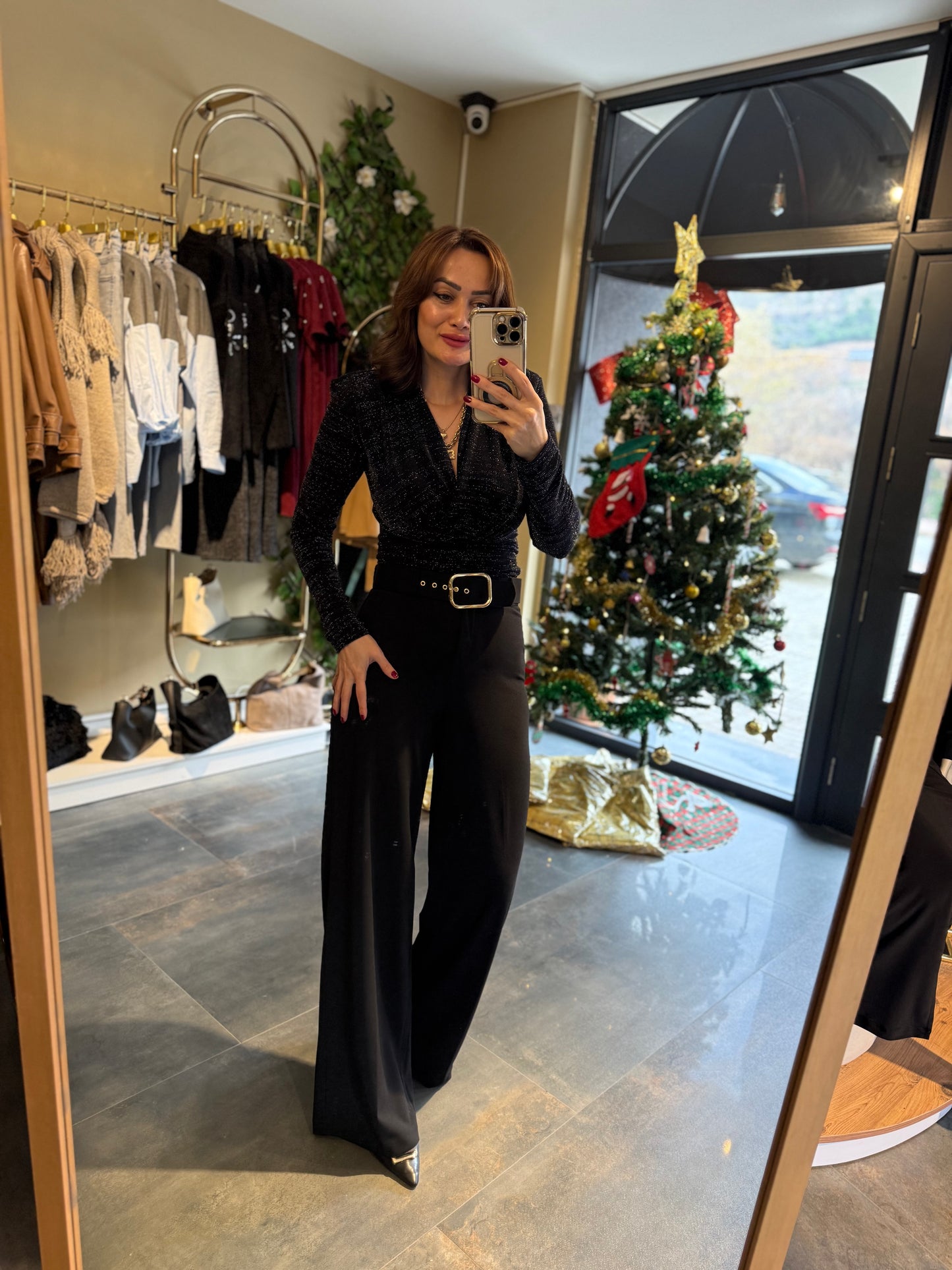 Moremos Siyah Kemerli Pantolon