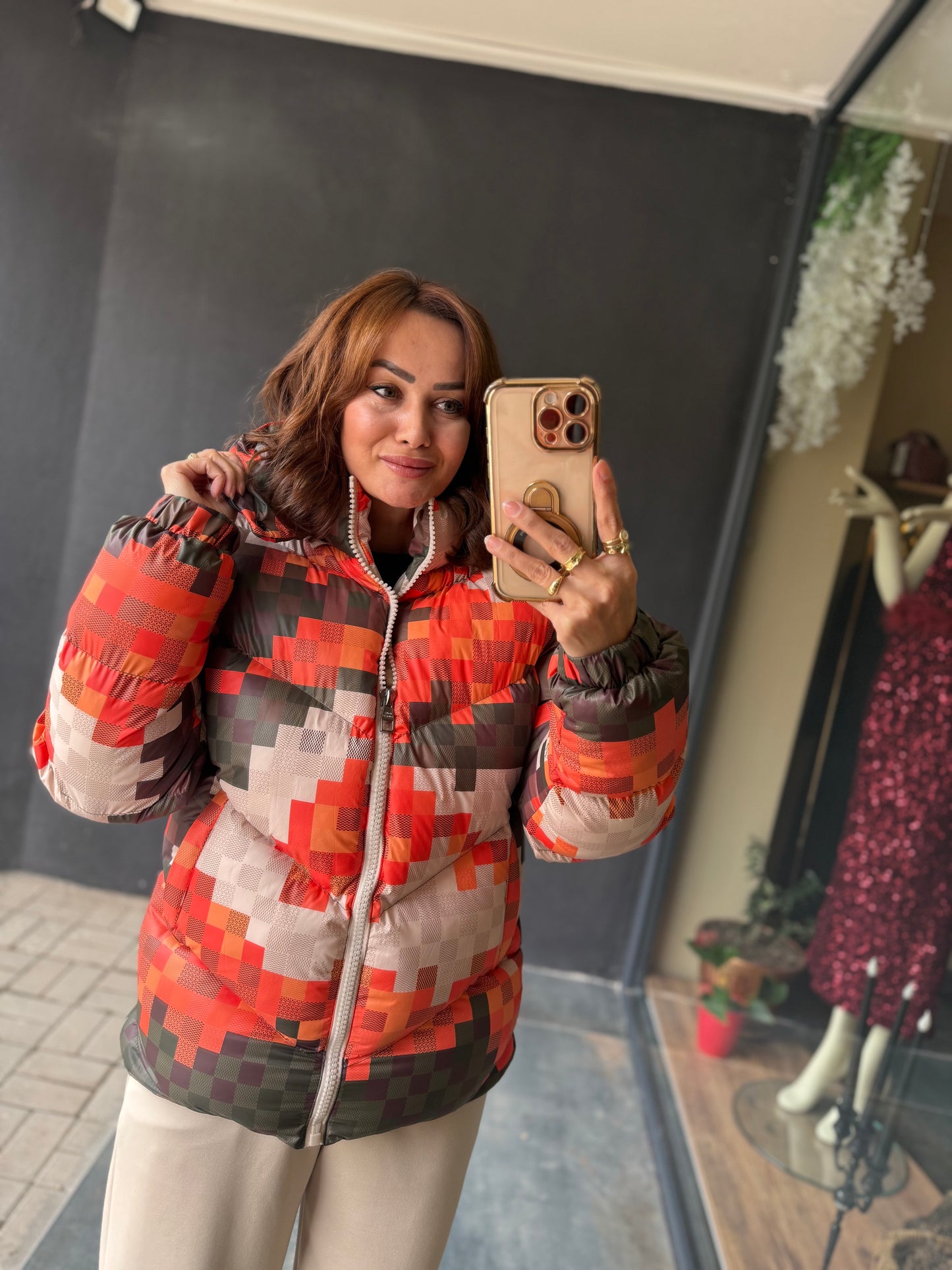 Ayny Turuncu Unisex Şişme Mont
