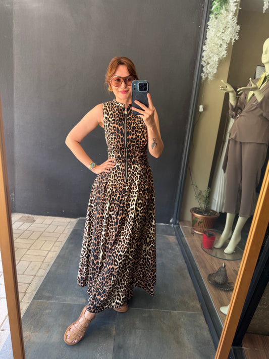 Leopar Jean Keten Elbise