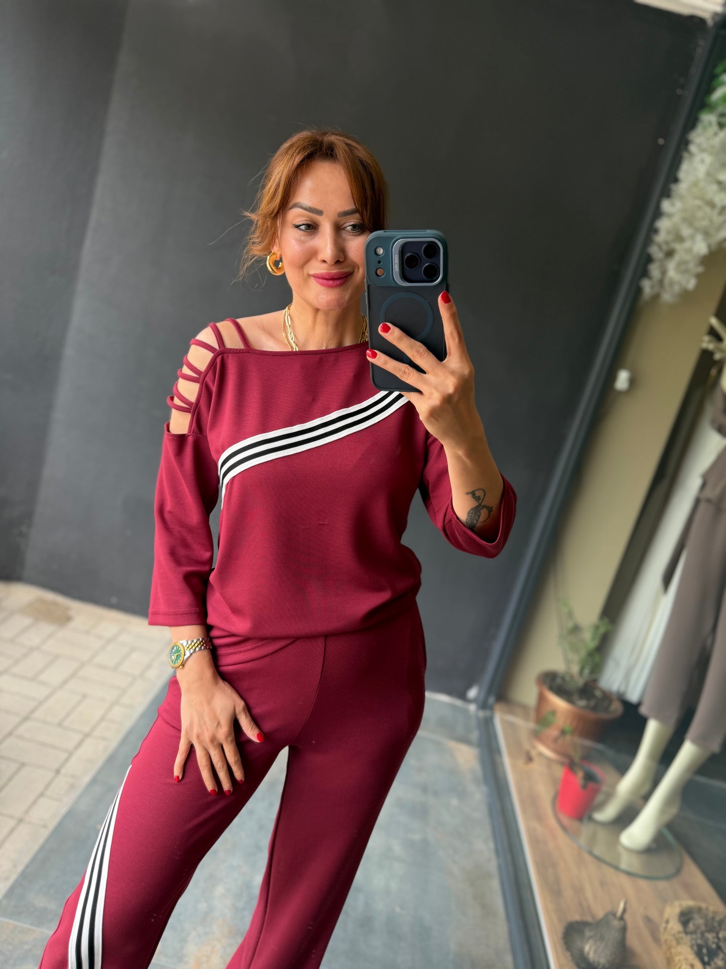 Tek Omuz İpli Modal Spor Takım Bordo