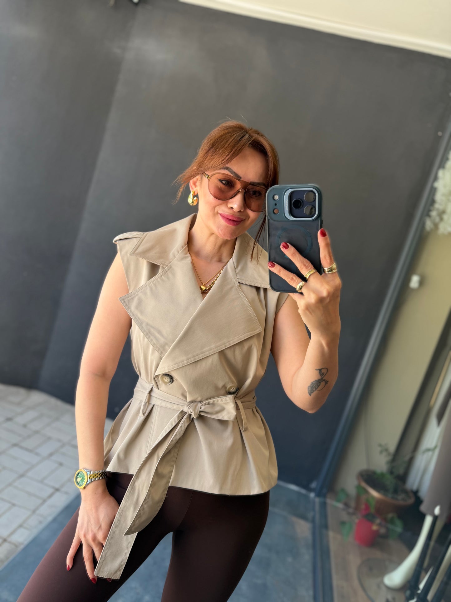 Darty Bej Kuşaklı Yelek
