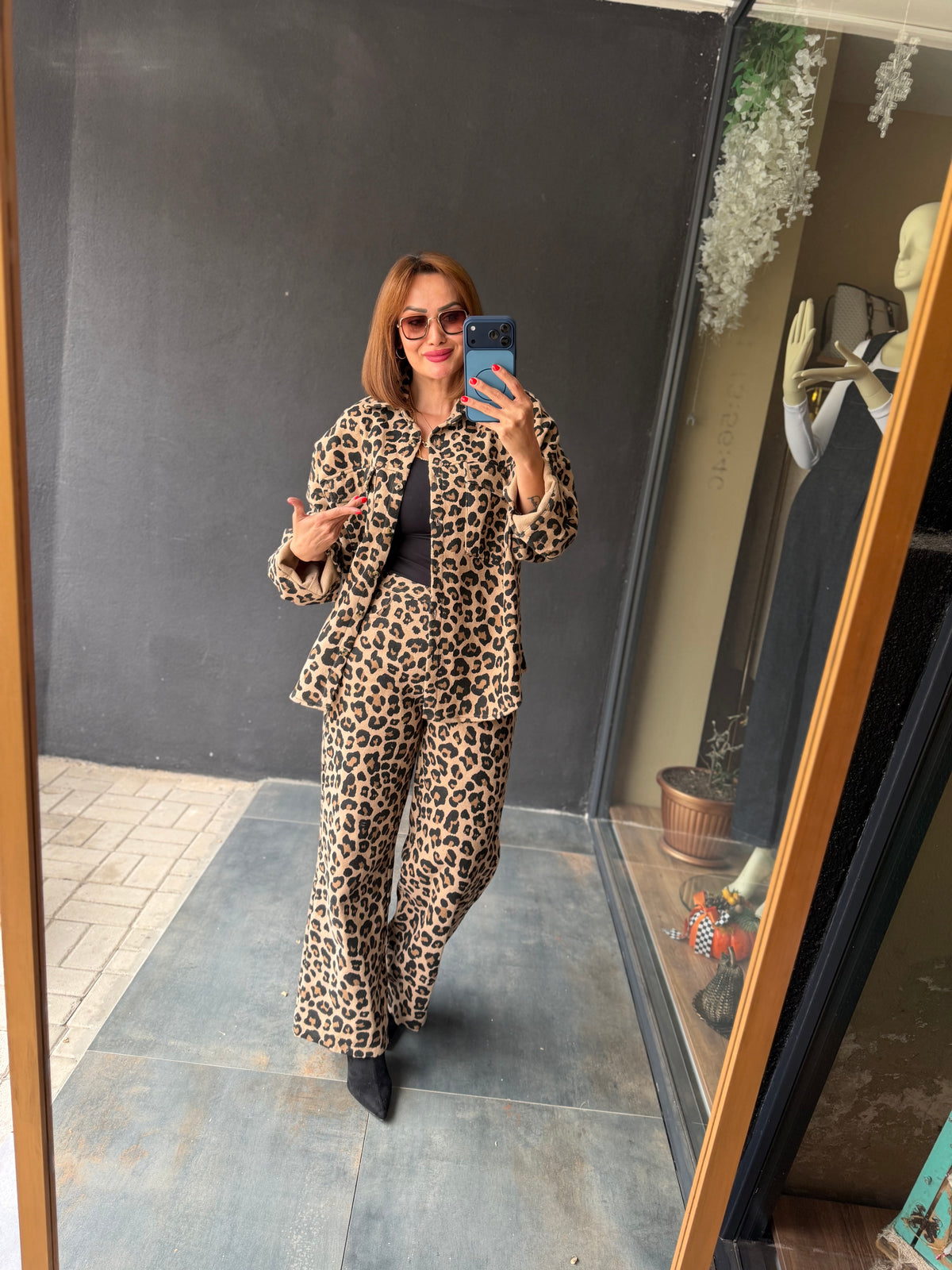 Savrienne Premium Kaşmir Leopar Takım