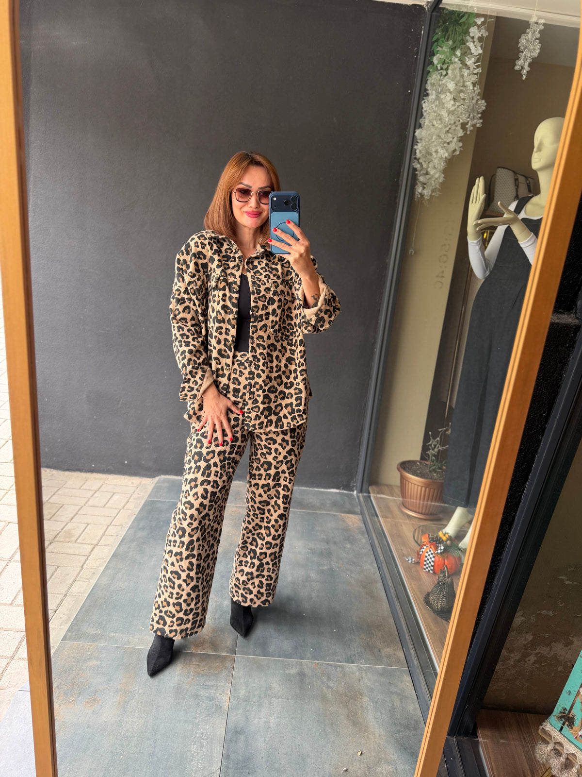 Savrienne Premium Kaşmir Leopar Takım