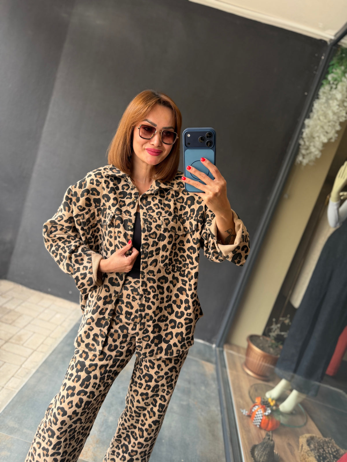Savrienne Premium Kaşmir Leopar Takım